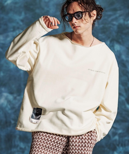 Jih Nunc（ジーヌンク）の「msw1835-オーガニックコットンカットオフ裏毛スウェット(JIH-R1162)（スウェット・メンズ・オートミール/チャコール/ブラック・L/M/S）」の3枚目の写真