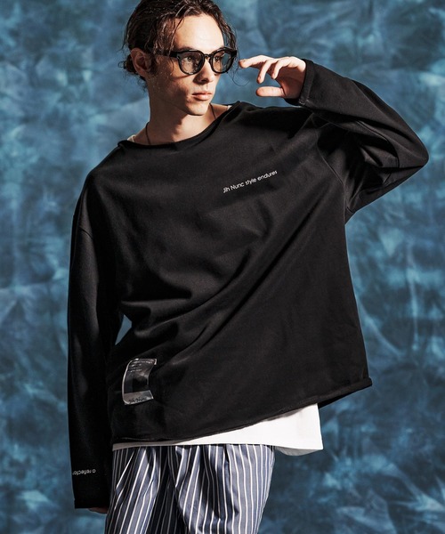 Jih Nunc（ジーヌンク）の「msw1835-オーガニックコットンカットオフ裏毛スウェット(JIH-R1162)（スウェット・メンズ・オートミール/チャコール/ブラック・L/M/S）」の19枚目の写真