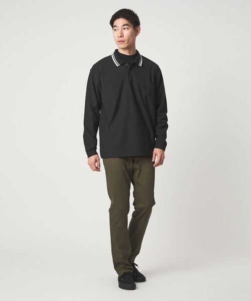 green label relaxing（グリーンレーベルリラクシング）の「【WEB限定】ドライ クリーン ロングスリーブ ポロシャツ -吸水速乾・抗菌-（ポロシャツ・メンズ・ブラウン系/ブラック/ライトグレー・M/S/L/XL）」の5枚目の写真