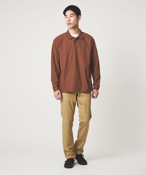 green label relaxing（グリーンレーベルリラクシング）の「【WEB限定】ドライ クリーン ロングスリーブ ポロシャツ -吸水速乾・抗菌-（ポロシャツ・メンズ・ブラウン系/ブラック/ライトグレー・M/S/L/XL）」の6枚目の写真