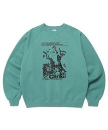 Cavish（カビシ）の「CROWD RAGLAN SWEATSHIRT GREEN(CV2DFUM444A)（スウェット）」