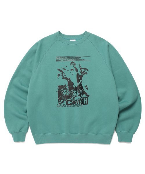 Cavish(カビシ)の「CROWD RAGLAN SWEATSHIRT GREEN(CV2DFUM444A)(スウェット・レディース・グリーン・S/M/L/XL)」の1枚目の写真