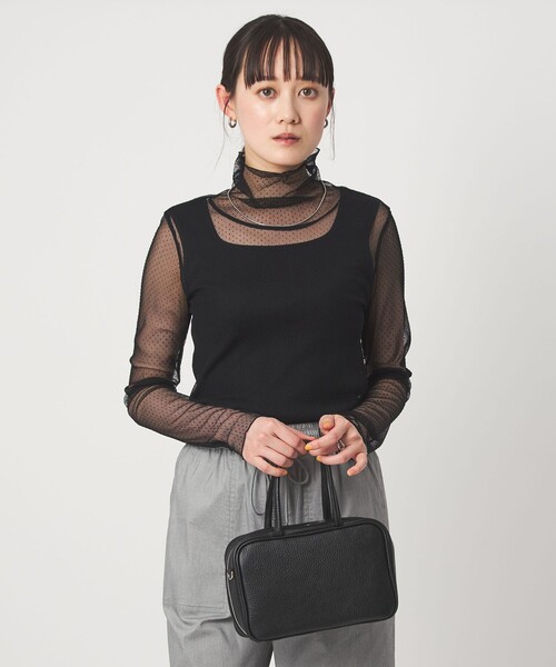 3点おまとめ【BOLSISTA】英字タートルネックカットソー　ブラッ シアー ドット タートルネック カットソー（Tシャツ/カットソー