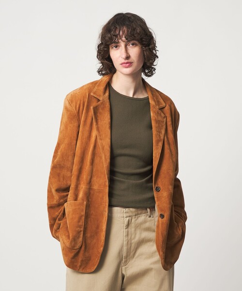 6（ロク）の「＜6(ROKU)＞パターンメッシュ  ロングスリーブ  プルオーバー（Tシャツ/カットソー・レディース・イエロー/オリーブ・FREE）」の3枚目の写真