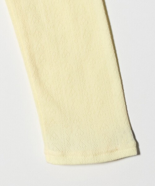 6（ロク）の「＜6(ROKU)＞パターンメッシュ  ロングスリーブ  プルオーバー（Tシャツ/カットソー・レディース・イエロー/オリーブ・FREE）」の10枚目の写真