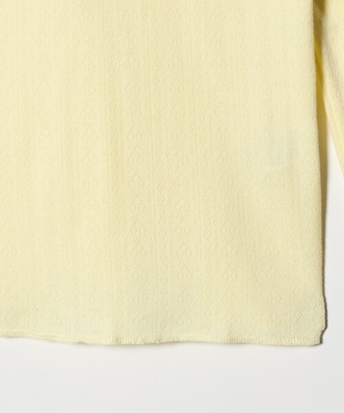 6（ロク）の「＜6(ROKU)＞パターンメッシュ  ロングスリーブ  プルオーバー（Tシャツ/カットソー・レディース・イエロー/オリーブ・FREE）」の11枚目の写真