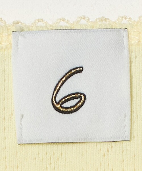 6（ロク）の「＜6(ROKU)＞パターンメッシュ  ロングスリーブ  プルオーバー（Tシャツ/カットソー・レディース・イエロー/オリーブ・FREE）」の13枚目の写真