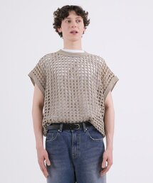 THE-ABON（エイボン）の「サマー メッシュ オーバーサイズ ベスト ベージュ（ベスト）」