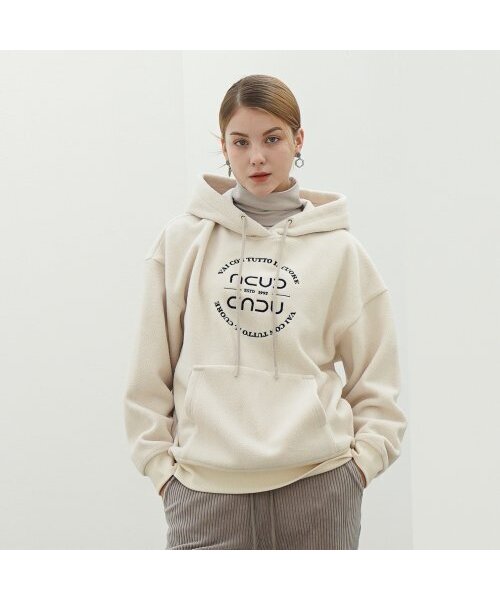 ACUD(アクド)の「Boucle Logo Hoodie Sweatshirt _Ivory(パーカー・レディース・アイボリー・FREE)」の1枚目の写真