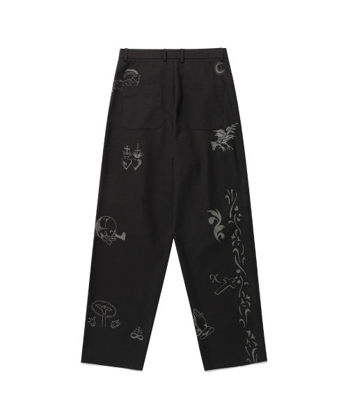 NICE GHOST CLUB（ナイスゴーストクラブ）の「TATTOO TAILORED PANTS_BLACK(NG2ESUPA12A)（スラックス・レディース・ブラック・L/M）」の2枚目の写真