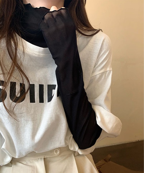 M2SUQARED(エムツースクエア)の「【M2SUQARED/エムツースクエア】メロウフリルシアーカットソー(Tシャツ/カットソー・レディース・アイボリー/ブラック/グレー/ホワイト/ブラウン/ピンク/ネイビー/パープル・FREE)」の19枚目の写真