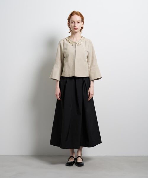 LANVIN en Bleu(ランバンオンブルー)の「グログランノーカラージャケット(テーラードジャケット・レディース・ブラック/ベージュ・38/36)」の3枚目の写真