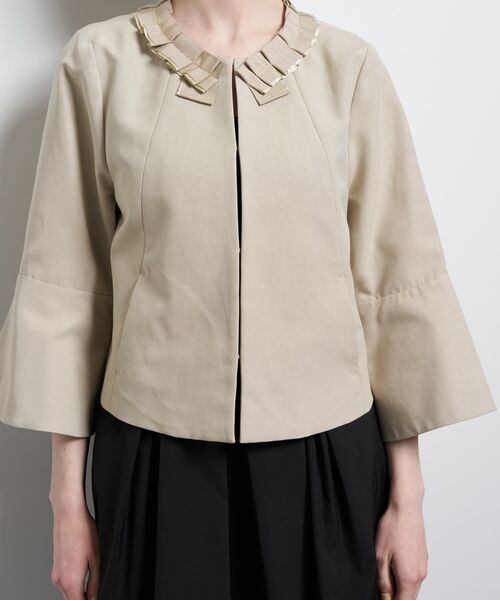 LANVIN en Bleu(ランバンオンブルー)の「グログランノーカラージャケット(テーラードジャケット・レディース・ブラック/ベージュ・38/36)」の9枚目の写真