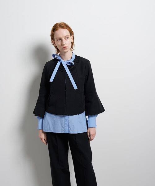 LANVIN en Bleu(ランバンオンブルー)の「グログランノーカラージャケット(テーラードジャケット・レディース・ブラック/ベージュ・38/36)」の14枚目の写真