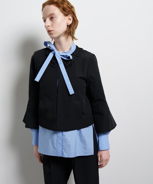 LANVIN en Bleu(ランバンオンブルー)の「グログランノーカラージャケット(テーラードジャケット・レディース・ブラック/ベージュ・38/36)」の15枚目の写真