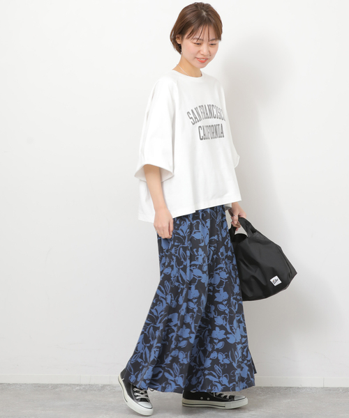 JOURNAL STANDARD relume（ジャーナルスタンダード　レリューム）の「［26SS新作］バイカラーリーフプリントスカート（スカート・レディース・アイボリー/ブラウン系その他/ブルー・FREE）」の22枚目の写真