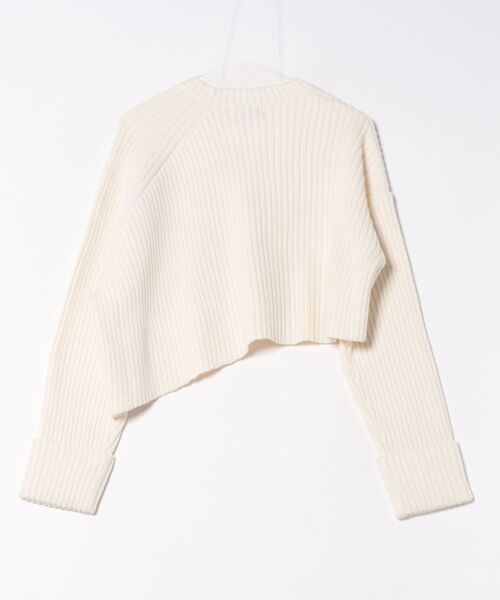 CLANE（クラネ）の「CLANE ASYMMETRY WIDE SHORT KNIT TOPS（ニット/セーター・レディース・ブラック/ローズ/オフホワイト・1/2）」の10枚目の写真