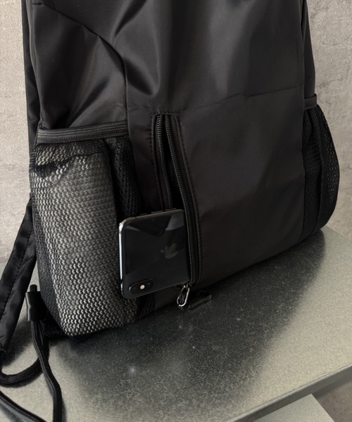 SHEPP(シープ)の「バンジーコード ゴープコア ナイロンバッグ ナップサック(バックパック/リュック・メンズ・レッド/グリーン/ネイビー/ブラック/グレー・F)」の20枚目の写真