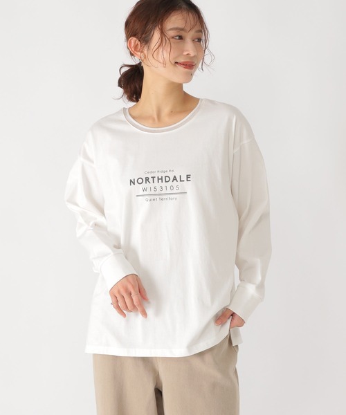 studio CLIP(スタディオクリップ)の「ロゴプリントアソートロンT(Tシャツ/カットソー・レディース・ライトグレー/ホワイト/アイボリー・FREE)」の2枚目の写真