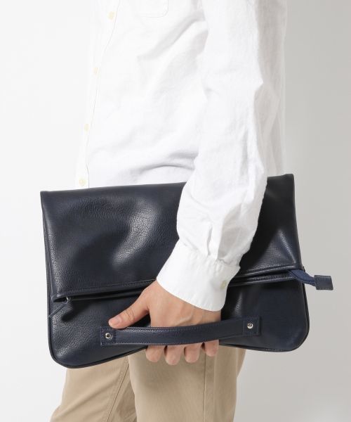 GLOBAL WORK（グローバルワーク）の「フェイクレザークラッチバッグ/710420（クラッチバッグ・メンズ・ベージュ/ネイビー/カーキ/ブラック・FREE）」の6枚目の写真