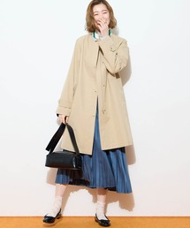 Petit Honfleur（プチオンフルール）の「ノーカラーロングコート【撥水・花粉が落ちやすい】（その他アウター）」