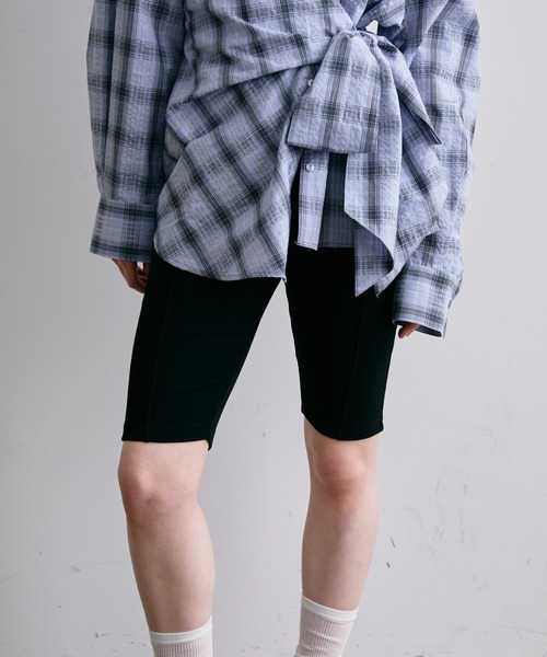 Trish（トリッシュ）の「リブサイクルパンツ(バイカーパンツ)(テレコカプリパンツ)（その他パンツ・レディース・ブラック/ブラック系2・FREE）」の3枚目の写真