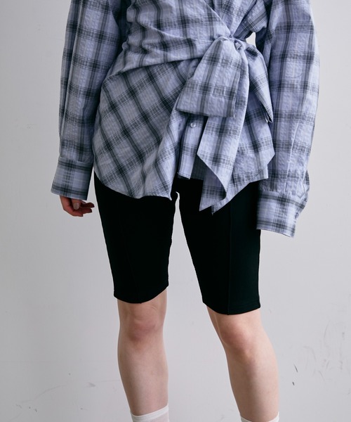 Trish（トリッシュ）の「リブサイクルパンツ(バイカーパンツ)(テレコカプリパンツ)（その他パンツ・レディース・ブラック/ブラック系2・FREE）」の4枚目の写真