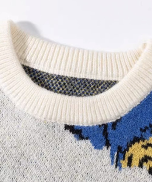 U:UME（ユーム）の「Abstract Blue Motif Sweater（ニット/セーター・メンズ・ブルー・LARGE/MEDIUM/SMALL/X-LARGE）」の3枚目の写真