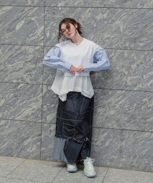 AULA AILA(アウラアイラ)の「AULA AILA/アウラアイラ/別注ストライプスリーブプルオーバー(Tシャツ/カットソー・レディース・ホワイト/その他18・0)」の16枚目の写真