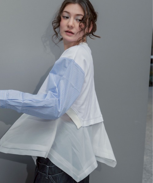 AULA AILA(アウラアイラ)の「AULA AILA/アウラアイラ/別注ストライプスリーブプルオーバー(Tシャツ/カットソー・レディース・ホワイト/その他18・0)」の10枚目の写真