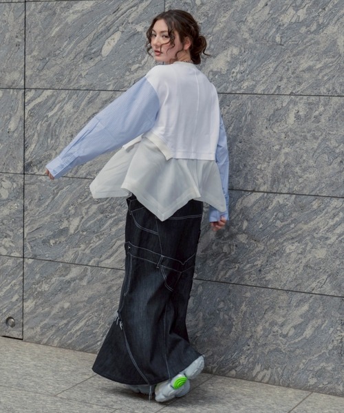 AULA AILA(アウラアイラ)の「AULA AILA/アウラアイラ/別注ストライプスリーブプルオーバー(Tシャツ/カットソー・レディース・ホワイト/その他18・0)」の7枚目の写真