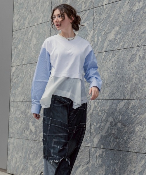 AULA AILA(アウラアイラ)の「AULA AILA/アウラアイラ/別注ストライプスリーブプルオーバー(Tシャツ/カットソー・レディース・ホワイト/その他18・0)」の9枚目の写真