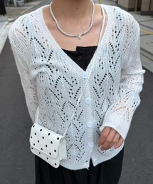 mebole（メボレ）の「透かし編みVネックカーディガン（カーディガン/ボレロ）」