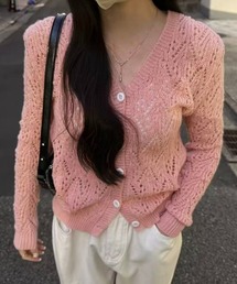 mebole（メボレ）の「透かし編みVネックカーディガン（カーディガン/ボレロ）」