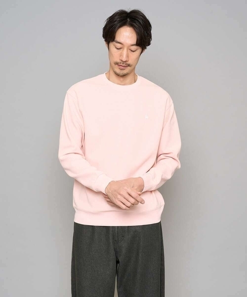 a.v.v(アーヴェヴェ)の「【イージーケア/洗濯機で洗える/毛玉になりにくい】アゼダブルフェイス1ポイント刺繍プルオーバー(Tシャツ/カットソー・メンズ・ピンク/グリーン/ホワイト/ライトグレー/ダークインディゴブルー・46/48/50)」の6枚目の写真