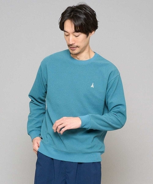 a.v.v(アーヴェヴェ)の「【イージーケア/洗濯機で洗える/毛玉になりにくい】アゼダブルフェイス1ポイント刺繍プルオーバー(Tシャツ/カットソー・メンズ・ピンク/グリーン/ホワイト/ライトグレー/ダークインディゴブルー・46/48/50)」の12枚目の写真