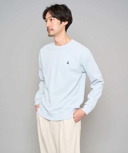 a.v.v(アーヴェヴェ)の「【イージーケア/洗濯機で洗える/毛玉になりにくい】アゼダブルフェイス1ポイント刺繍プルオーバー(Tシャツ/カットソー・メンズ・ピンク/グリーン/ホワイト/ライトグレー/ダークインディゴブルー・46/48/50)」の15枚目の写真