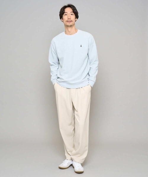 a.v.v(アーヴェヴェ)の「【イージーケア/洗濯機で洗える/毛玉になりにくい】アゼダブルフェイス1ポイント刺繍プルオーバー(Tシャツ/カットソー・メンズ・ピンク/グリーン/ホワイト/ライトグレー/ダークインディゴブルー・46/48/50)」の16枚目の写真