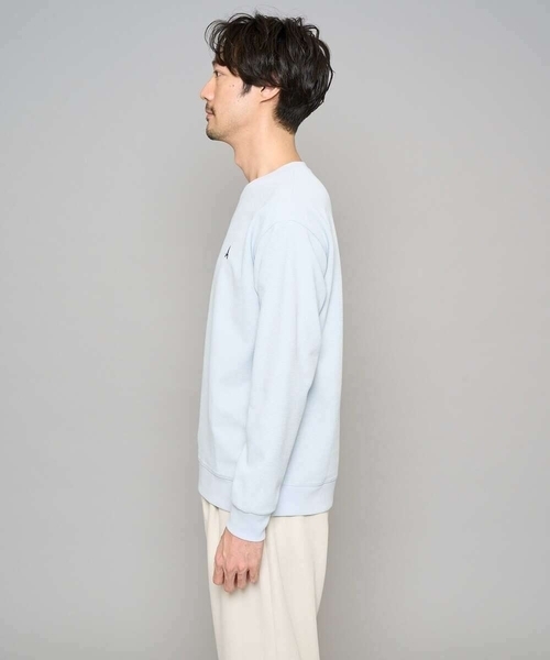 a.v.v(アーヴェヴェ)の「【イージーケア/洗濯機で洗える/毛玉になりにくい】アゼダブルフェイス1ポイント刺繍プルオーバー(Tシャツ/カットソー・メンズ・ピンク/グリーン/ホワイト/ライトグレー/ダークインディゴブルー・46/48/50)」の17枚目の写真