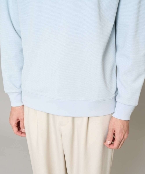 a.v.v(アーヴェヴェ)の「【イージーケア/洗濯機で洗える/毛玉になりにくい】アゼダブルフェイス1ポイント刺繍プルオーバー(Tシャツ/カットソー・メンズ・ピンク/グリーン/ホワイト/ライトグレー/ダークインディゴブルー・46/48/50)」の21枚目の写真