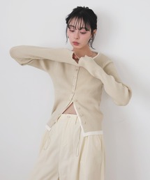 LIAN | バイカラーリブニットカーデ(カーディガン/ボレロ)