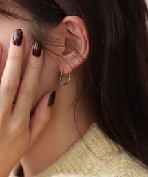 Cream dot. | 【サージカルステンレス】つけっぱなしOK♪両耳セットの1mm幅ステンレスフープピアス(ピアス（両耳用）)