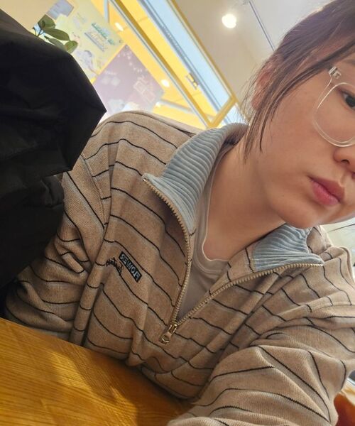 HAVISM(ヘビズム)の「FF STRIPE HALF ZIP UP SWEATSHIRT(MOCHA BEIGE)(スウェット・レディース・その他・ONE SIZE)」の5枚目の写真