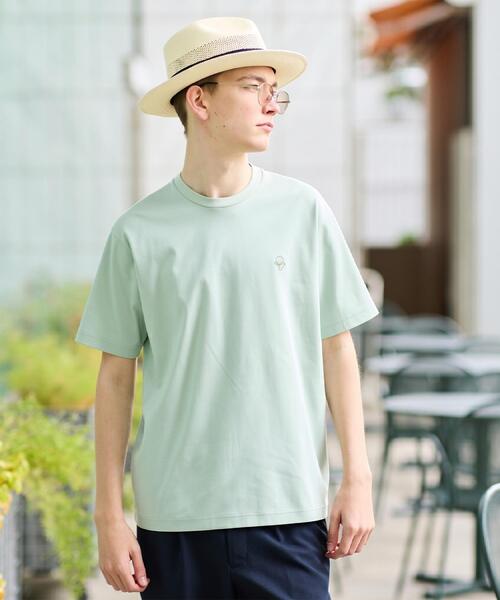 TAKEO KIKUCHI(タケオキクチ)の「ワンストローク刺繍 半袖 Tシャツ(Tシャツ/カットソー・メンズ・ライトグレー/ブラウン系その他/ホワイト/オレンジ/ネイビー系6/グリーン系・02/04/03)」の10枚目の写真