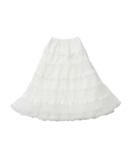 lace ruffle volume tulle skirt