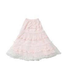 lace ruffle volume tulle skirt