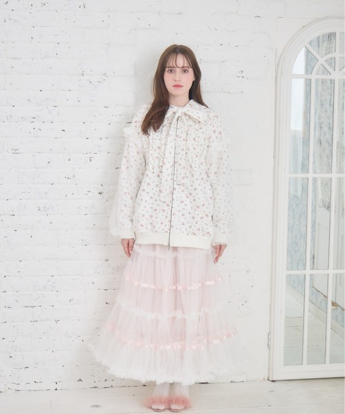 Lolime by mellfy memory（ロリミー バイ メルフィーメモリー）の「lace ruffle volume tulle skirt（スカート・レディース・ピンク/ホワイト・LL/M）」の6枚目の写真