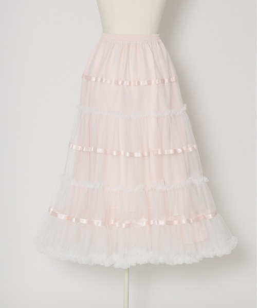 Lolime by mellfy memory(ロリミー バイ メルフィーメモリー)の「lace ruffle volume tulle skirt(スカート・レディース・ピンク/ホワイト・LL/M)」の13枚目の写真