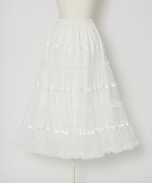Lolime by mellfy memory（ロリミー バイ メルフィーメモリー）の「lace ruffle volume tulle skirt（スカート・レディース・ピンク/ホワイト・LL/M）」の16枚目の写真
