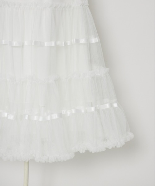 Lolime by mellfy memory（ロリミー バイ メルフィーメモリー）の「lace ruffle volume tulle skirt（スカート・レディース・ピンク/ホワイト・LL/M）」の17枚目の写真